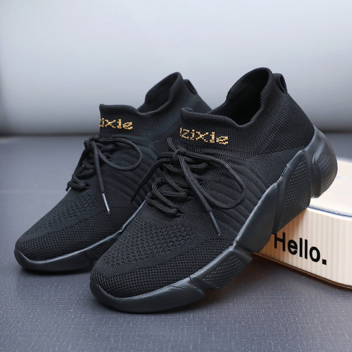 Herren nan sockenähnliche Strick-Sneaker mit nahtlosem Obermaterial und gedämpfter EVA-Plateausohle Drune