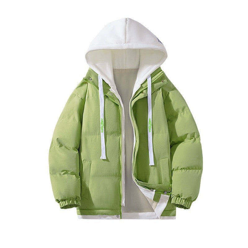 Damen Zweilagige gesteppte Kapuzenjacke mit kontrastfarbener Kapuze, Kordelzug und elastischen Bündchen Drune