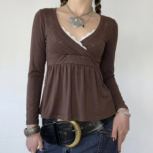 Damen Stillfreundliches Wickelshirt mit Spitzen‑Einsatz, Stickerei und Empire‑Taillierung Drune