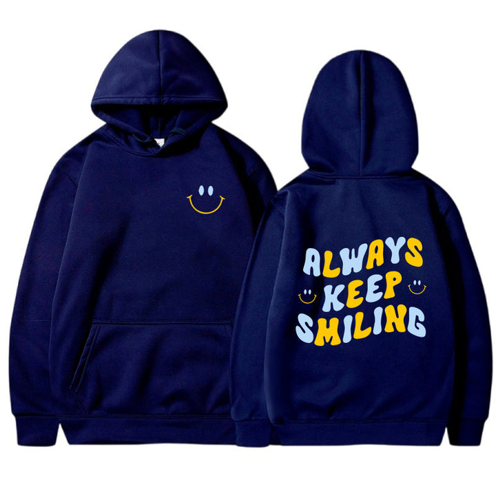 Damen Kapuzenpullover mit fröhlichem Schriftzug und praktischen Kängurutaschen Drune