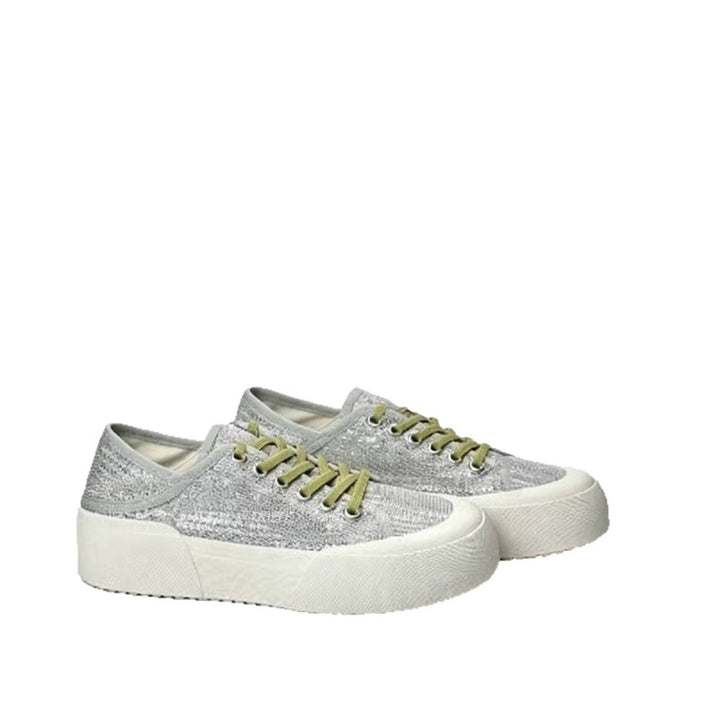 Damen Plateausneaker mit gestricktem Obermaterial und dicker Plattformsohle Drune