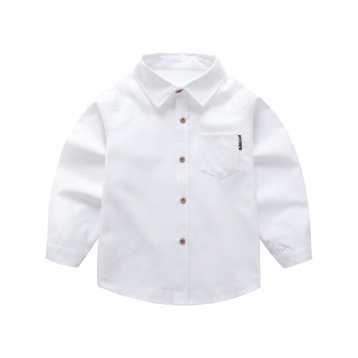 Unisex Langarmbluse mit modischer Brustapplikation Drune
