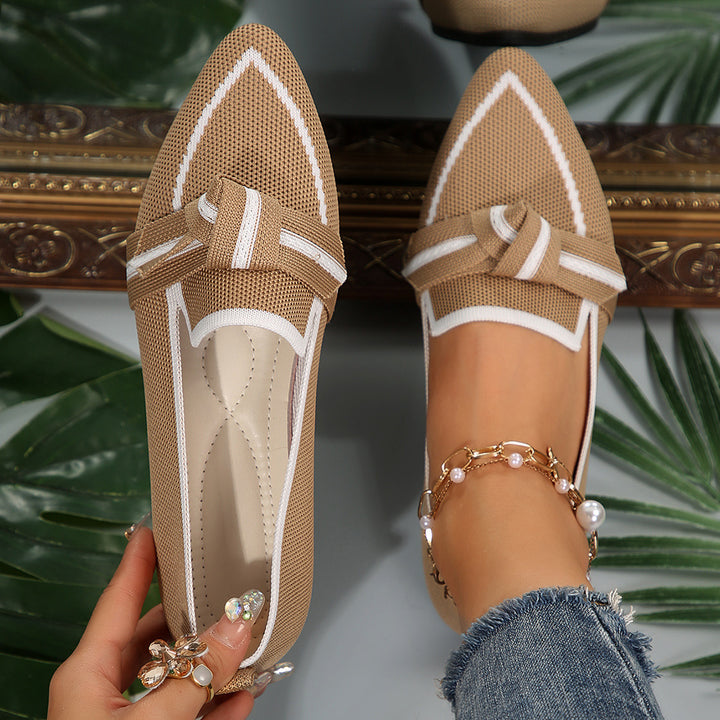 Damen Slip-On Mokassins mit elegantem Knoten-Detail Drune