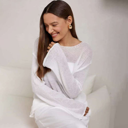Damen luftiger Oversized-Strickpullover mit weitem Schnitt Drune