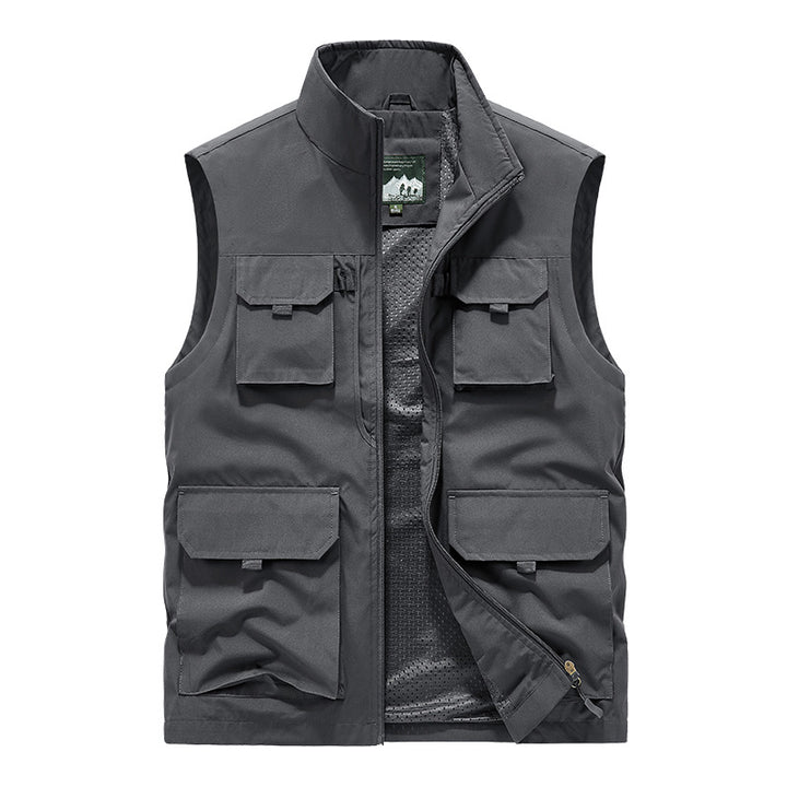 Herren Multifunktionale Outdoorweste mit Mehrfach-Taschen und atmungsaktivem Meshfutter Drune