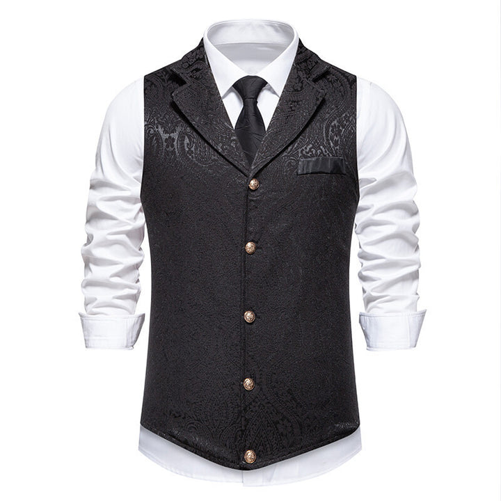 Herren elegante Weste mit aufwendigem Muster und hochwertigem Stoff Drune