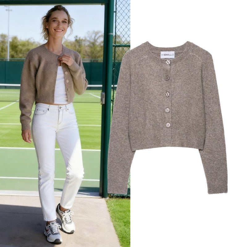 Damen Strickjacke mit Knopfleiste und lässigem Schnitt Drune