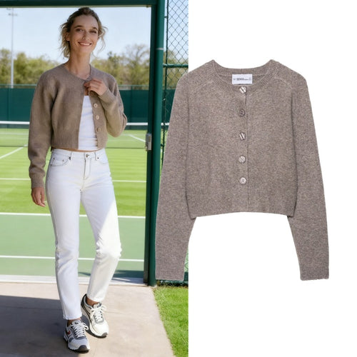 Damen Strickjacke mit Knopfleiste und lässigem Schnitt Drune