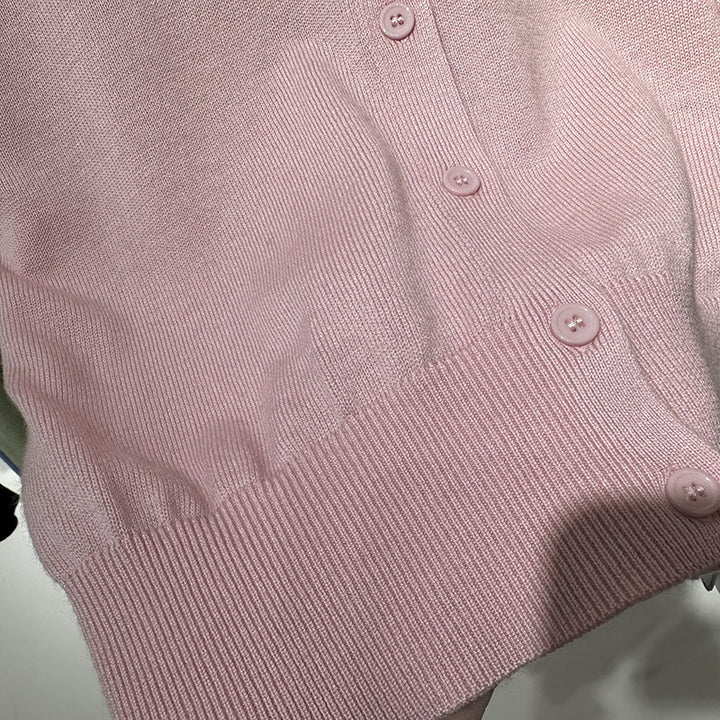 Damen Feiner Rundhals-Feinstrick-Cardigan mit schmaler Silhouette & verlängerten Bündchen Drune
