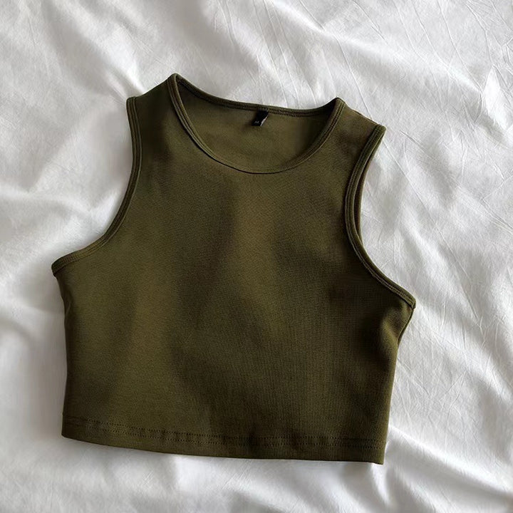 Damen Crop-Top aus atmungsaktivem Material mit figurbetontem Schnitt