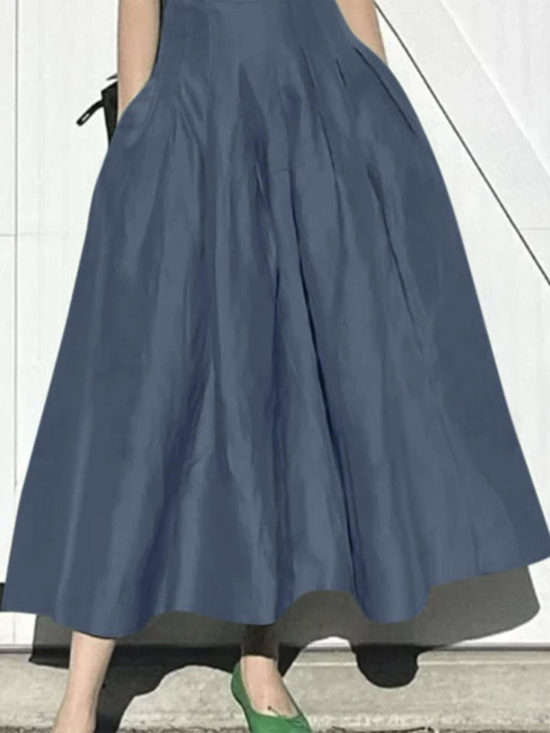 Damen Eleganter Midirock mit fließendem Schnitt und seitlichen Taschen Drune