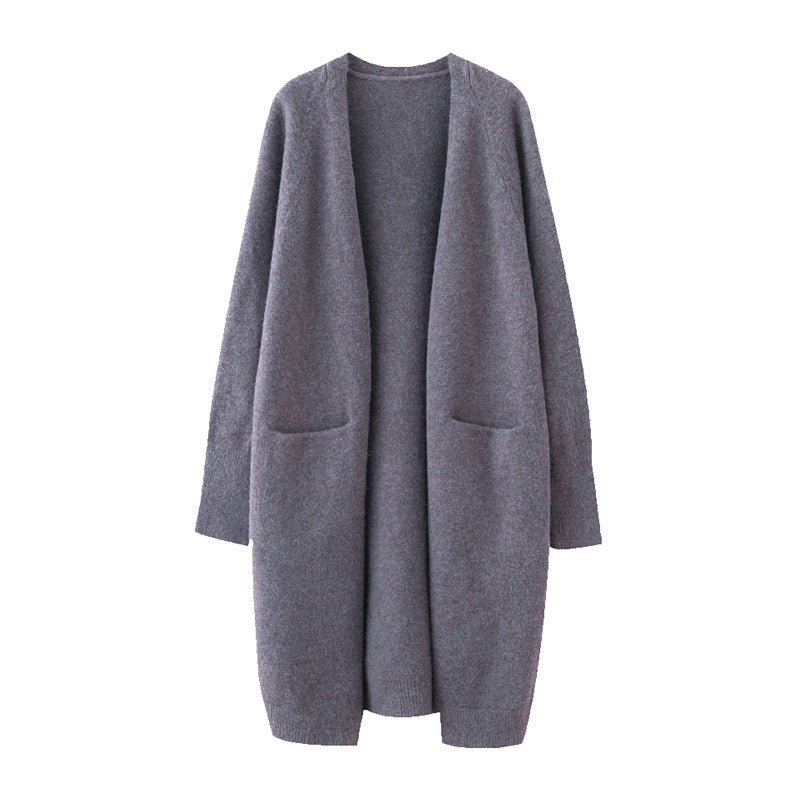 Damen Lässige Strickjacke mit tiefen Taschen und offenem Schnitt Drune