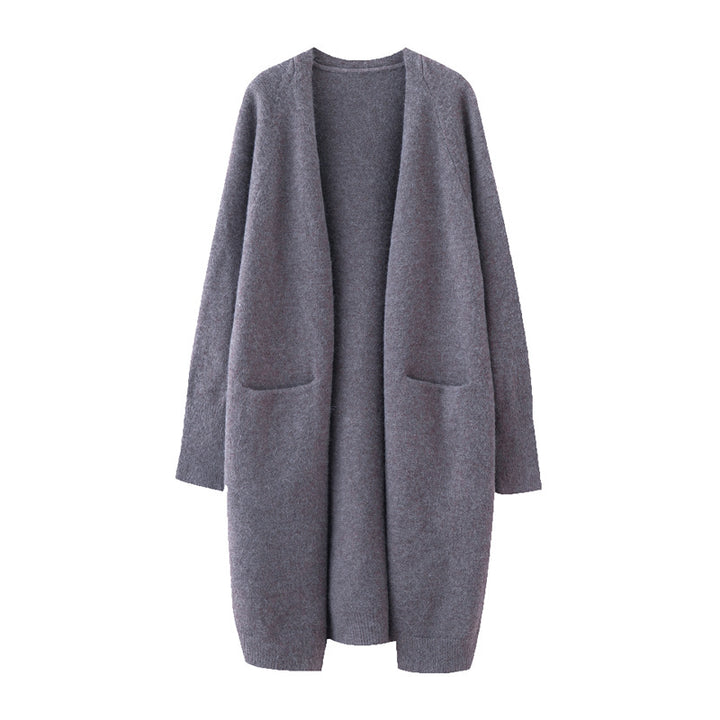 Damen Lässige Strickjacke mit tiefen Taschen und offenem Schnitt Drune