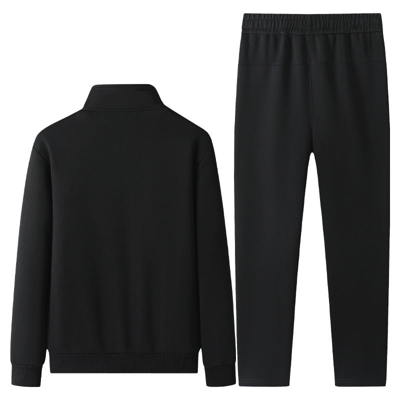 Herren Freizeit-Trainingsanzug Set mit Stehkragen Reißverschlussjacke und Jogginghose aus French Terry Drune