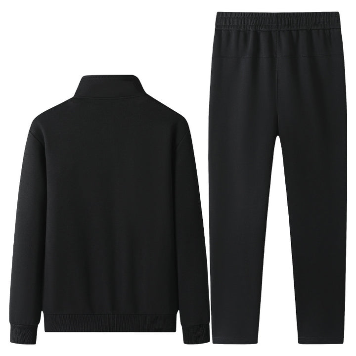 Herren Freizeit-Trainingsanzug Set mit Stehkragen Reißverschlussjacke und Jogginghose aus French Terry Drune