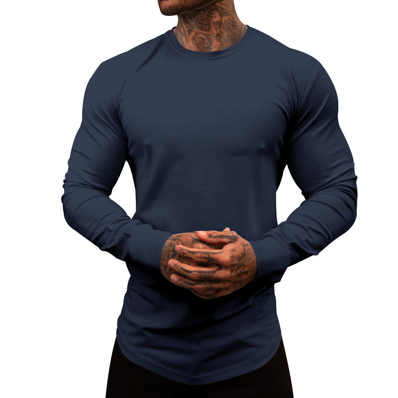 Herren Langarmshirt aus weichem Baumwollmix mit modernem Schnitt und Rundhalsausschnitt Drune
