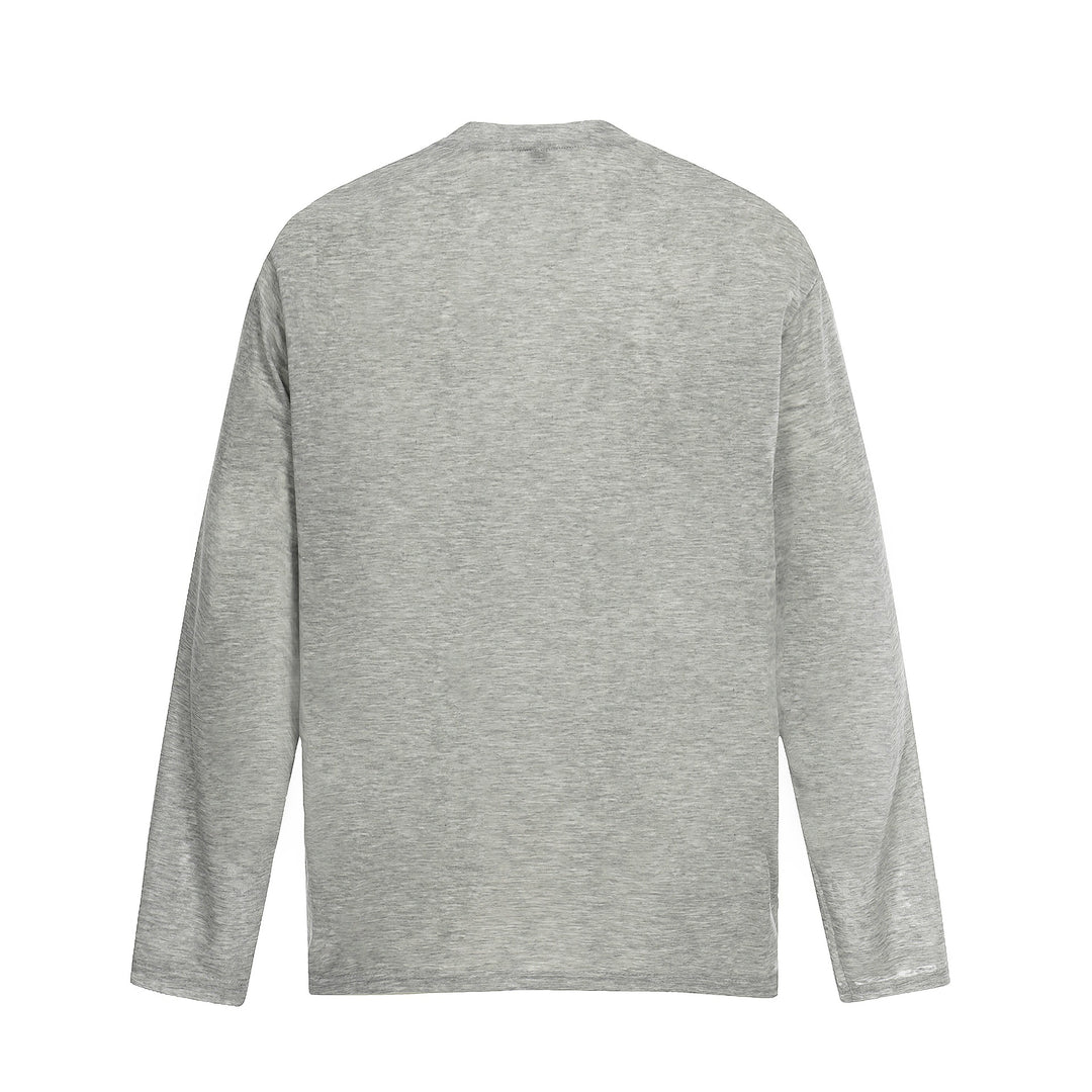 Unisex Langärmeliges Baumwollshirt mit Vintage-Print und relaxed Fit Drune
