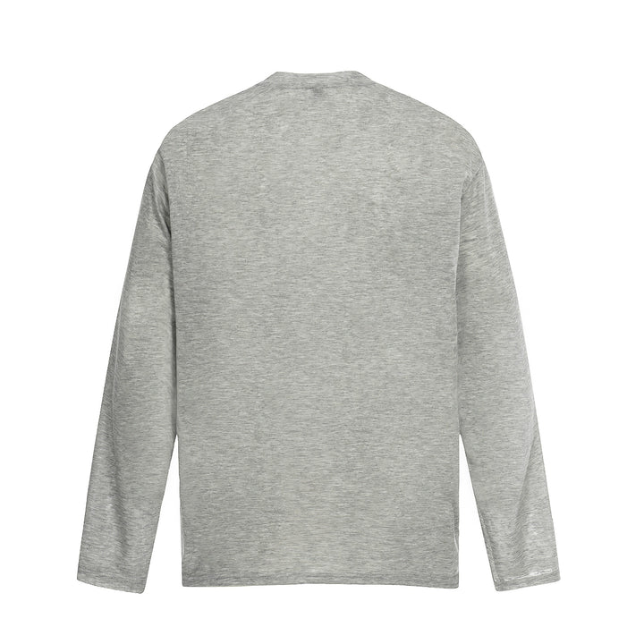 Unisex Langärmeliges Baumwollshirt mit Vintage-Print und relaxed Fit Drune