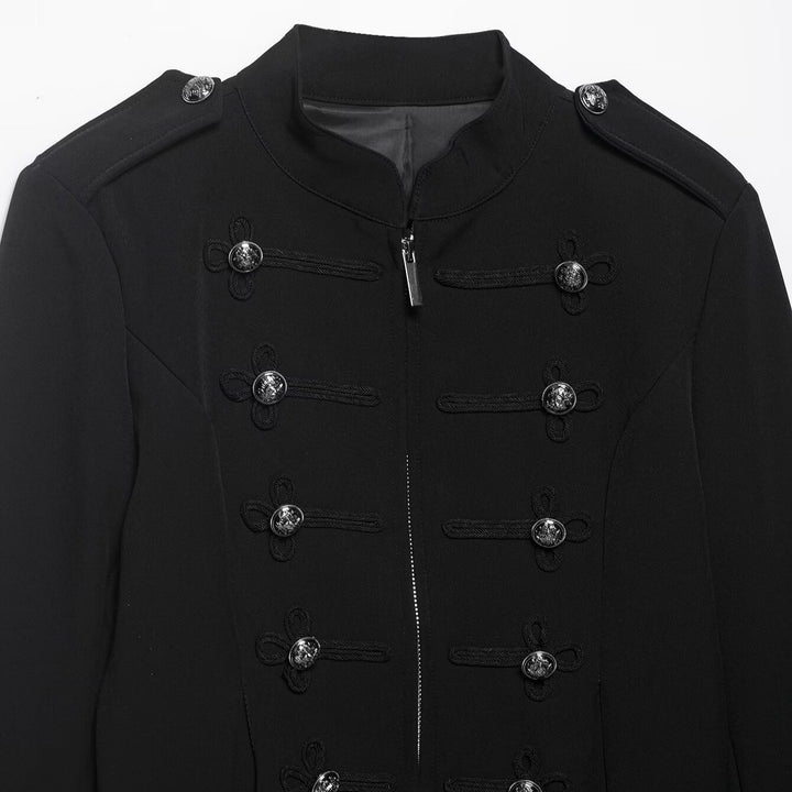 Damen Militärisch inspirierte Kurzjacke mit Stehkragen, Zierkordeln und Schulterklappen Drune
