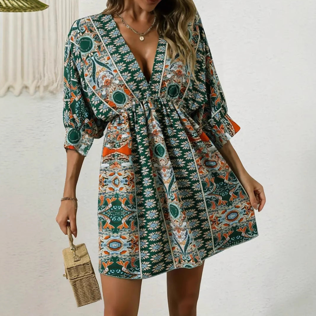 Damen modisches Mini-Kleid Drune