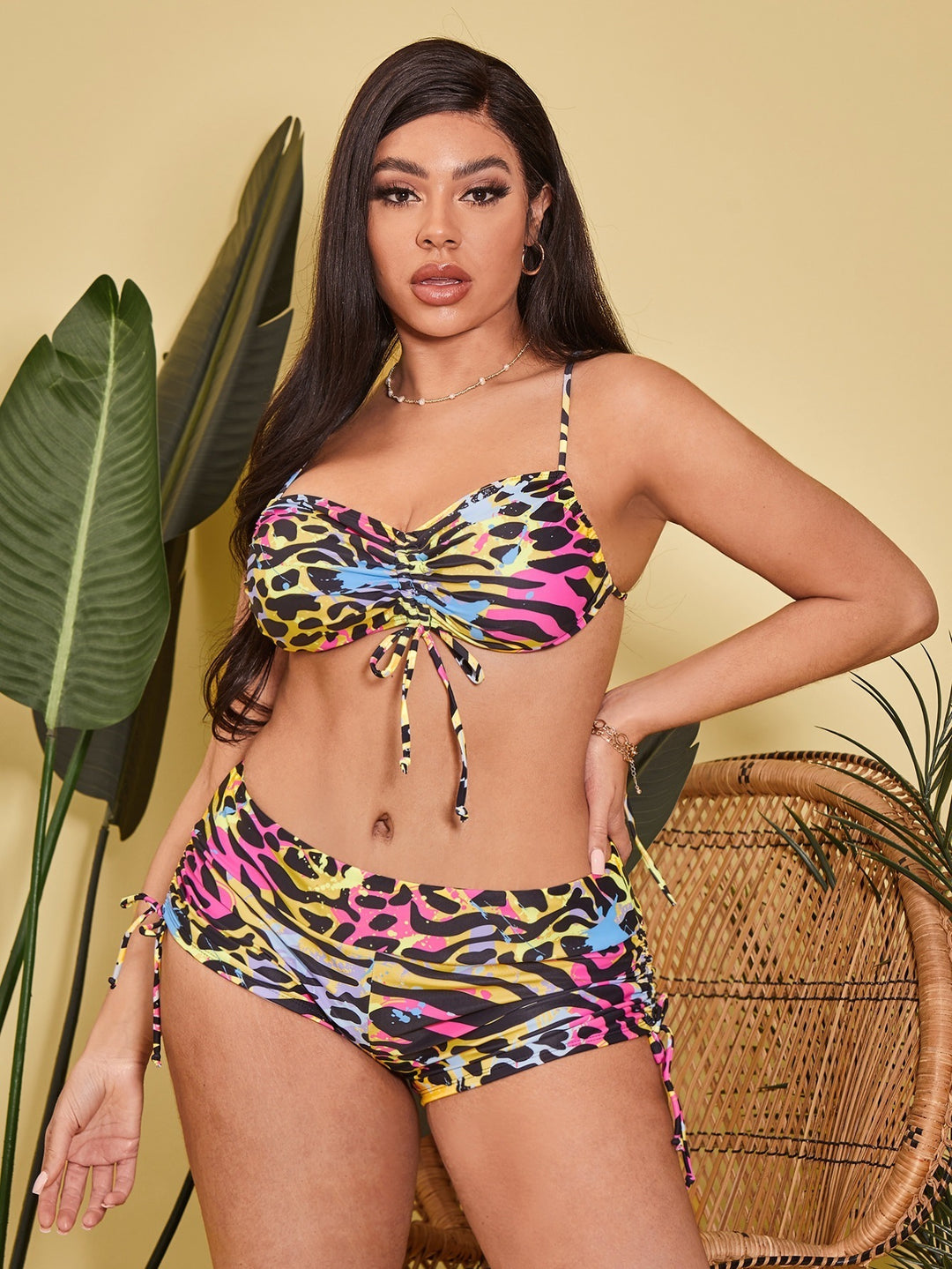 Damen Strandtop und Shorts Set Drune