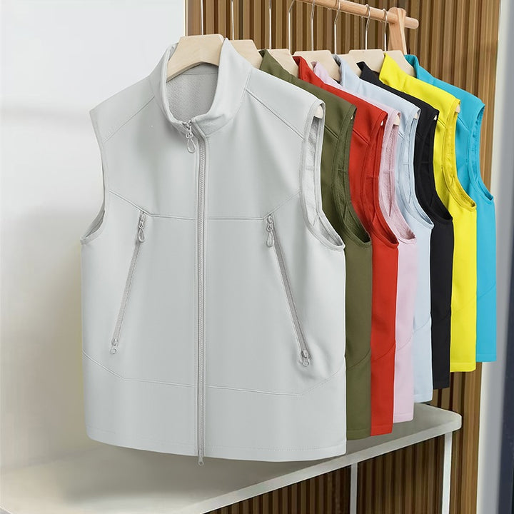 Herren Wasserabweisende Softshell-Weste mit Stehkragen, Reißverschlusstaschen & Atmungsaktivem Futter Drune