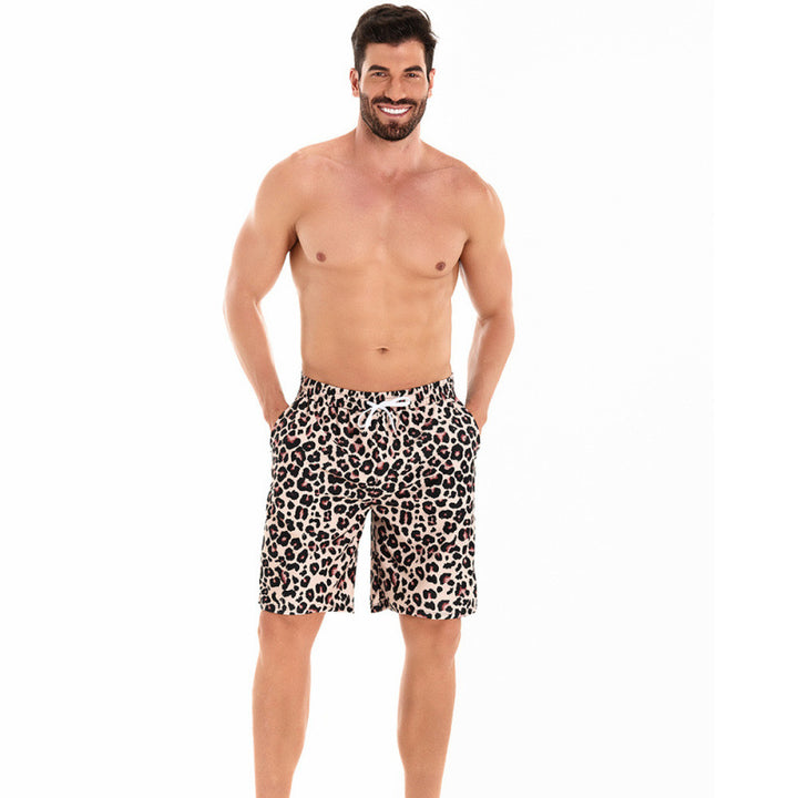 Herren Badeshorts mit trendigem Leopardenmuster und leichtem, schnelltrocknendem Material Drune