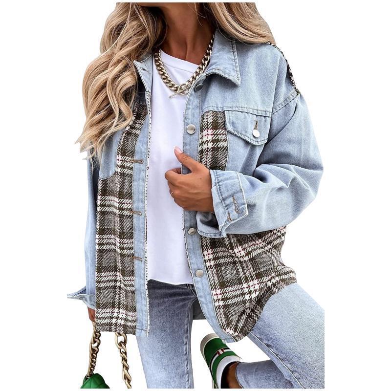 Damen modische Overshirt-Jacke Drune