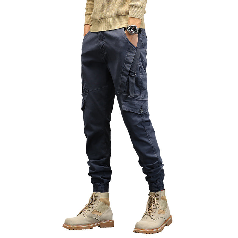 Herren Tapered‑Cargo‑Joggerhose mit ergonomischen Knieabnähern, Klapp‑Utility‑Taschen und geripptem Knöchelabschluss Drune