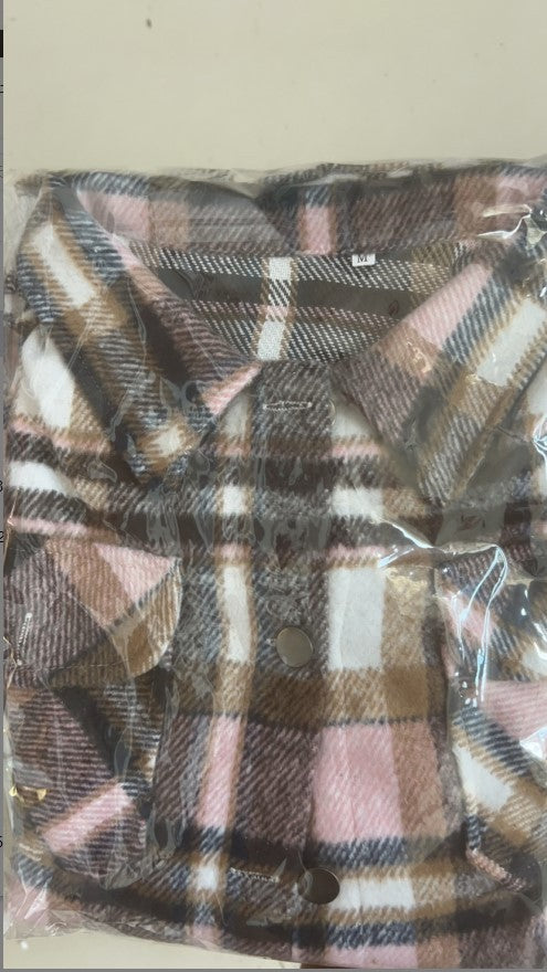 Damen Karierter Flanellhemdjacke mit übergroßem Schnitt Drune