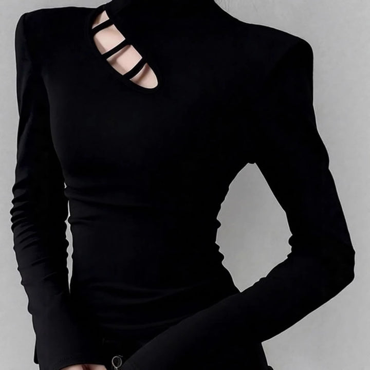 Damen Langarm-T-Shirt mit asymmetrischem Ausschnitt Drune