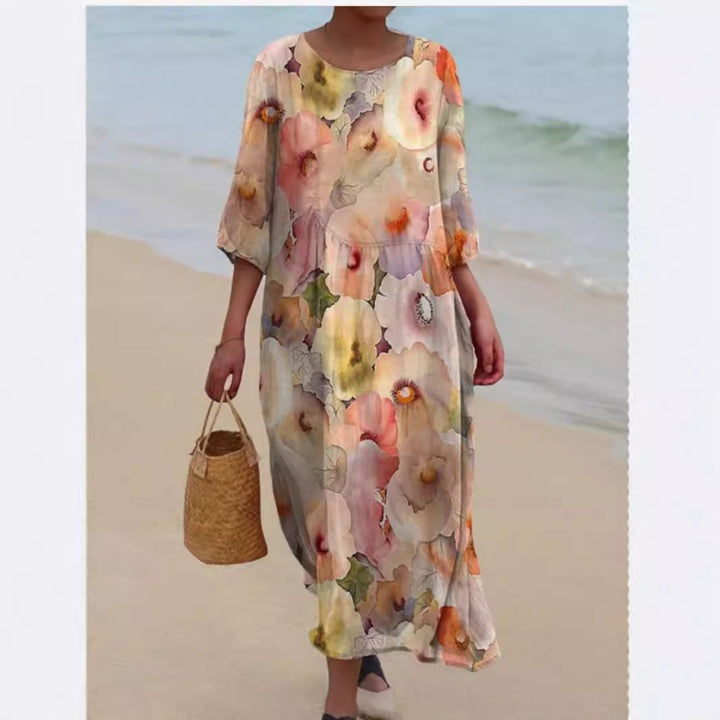 Damen Maxikleid mit floralem Design und lässigem Schnitt Drune
