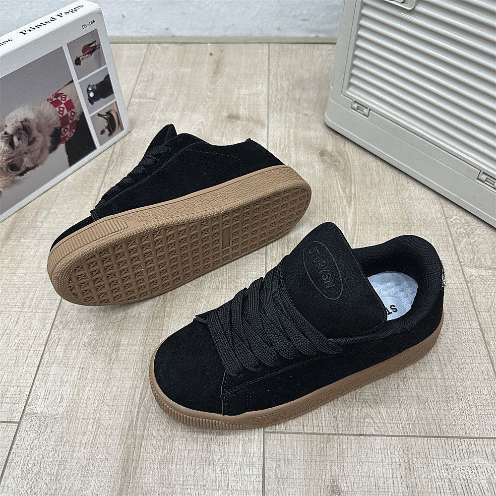 Damen Lifestyle Sneakers mit dicker Gummisohle und weichem Wildleder-Obermaterial Drune