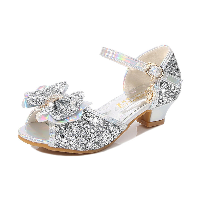 Mädchen Glitzernde Ballerinas mit Schleifenakzent Drune
