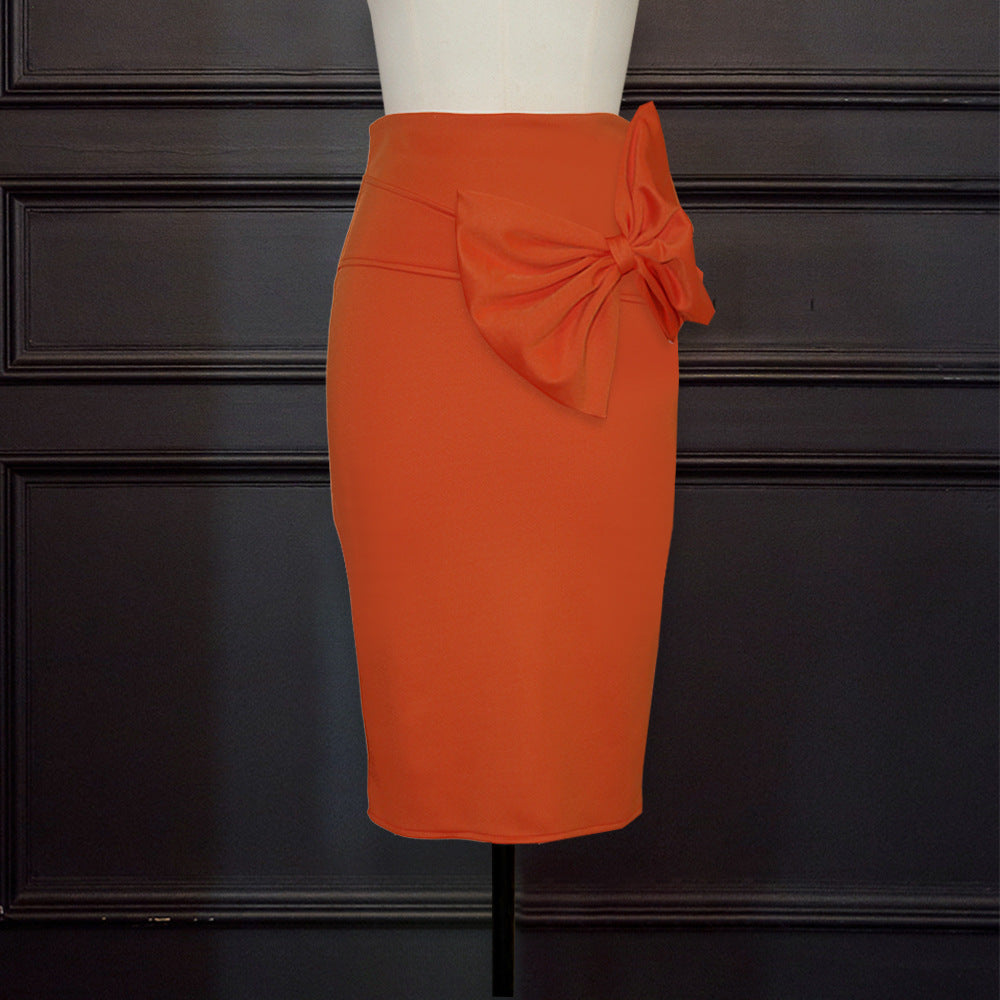 Damen eleganter Bleistiftrock mit raffiniertem Schleifen-Detail Drune