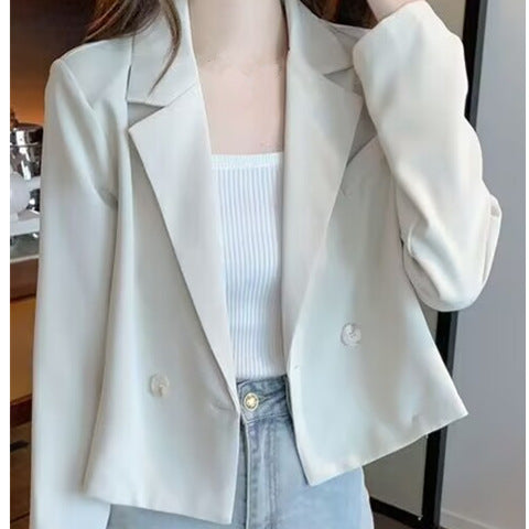 Damen modische cropped Blazerjacke Drune