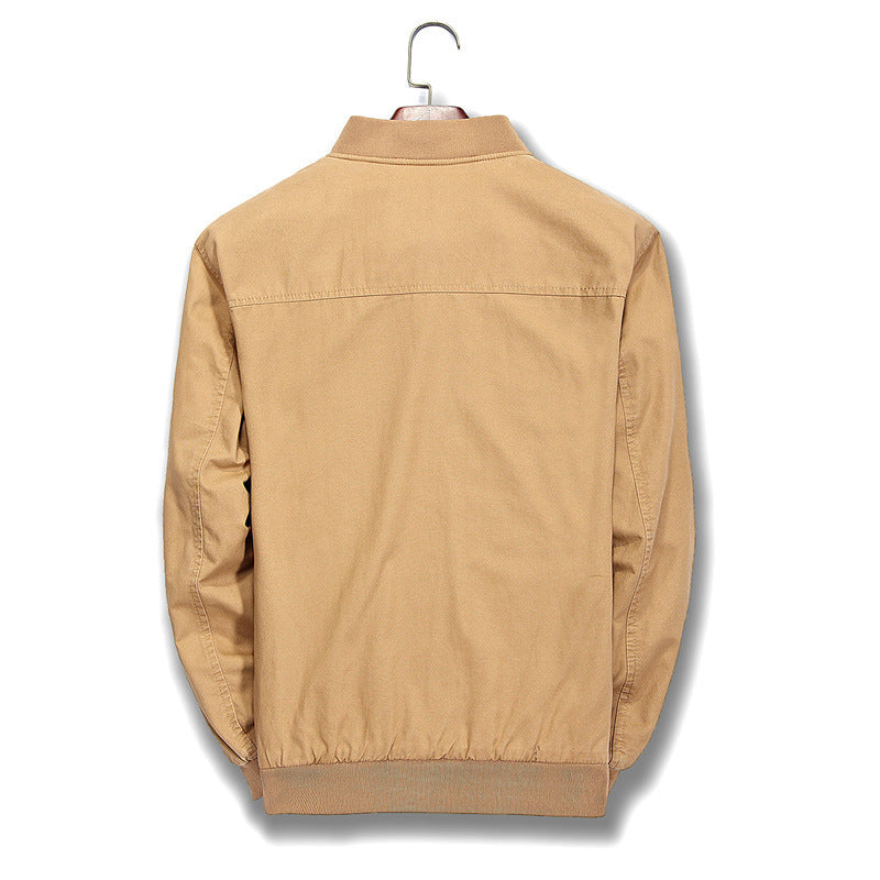 Herren Leichte Canvas‑Bomberjacke mit kariertem Innenfutter und elastischen Bündchen Drune