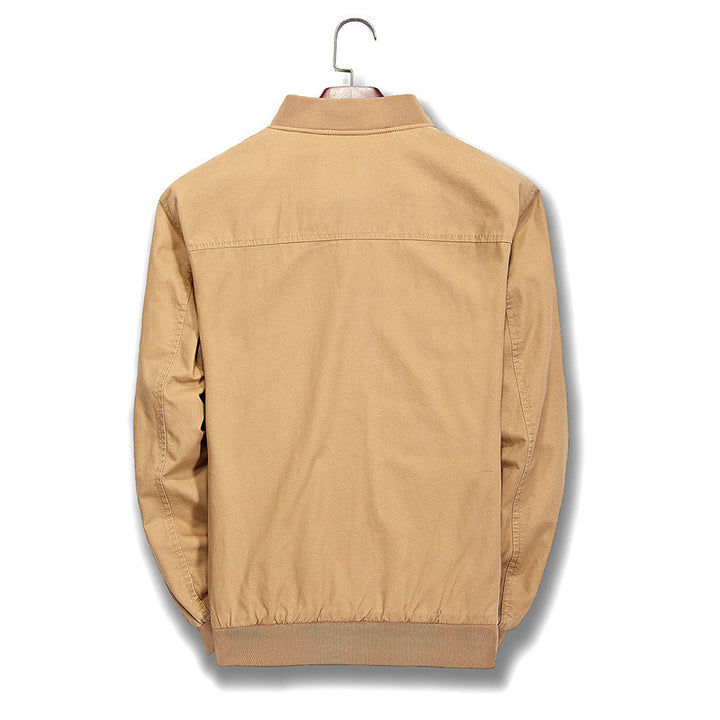 Herren Leichte Canvas‑Bomberjacke mit kariertem Innenfutter und elastischen Bündchen Drune