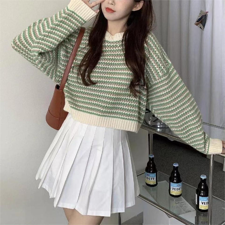 Damen modischer Strickpullover mit Wellenmuster und oversized Schnitt Drune