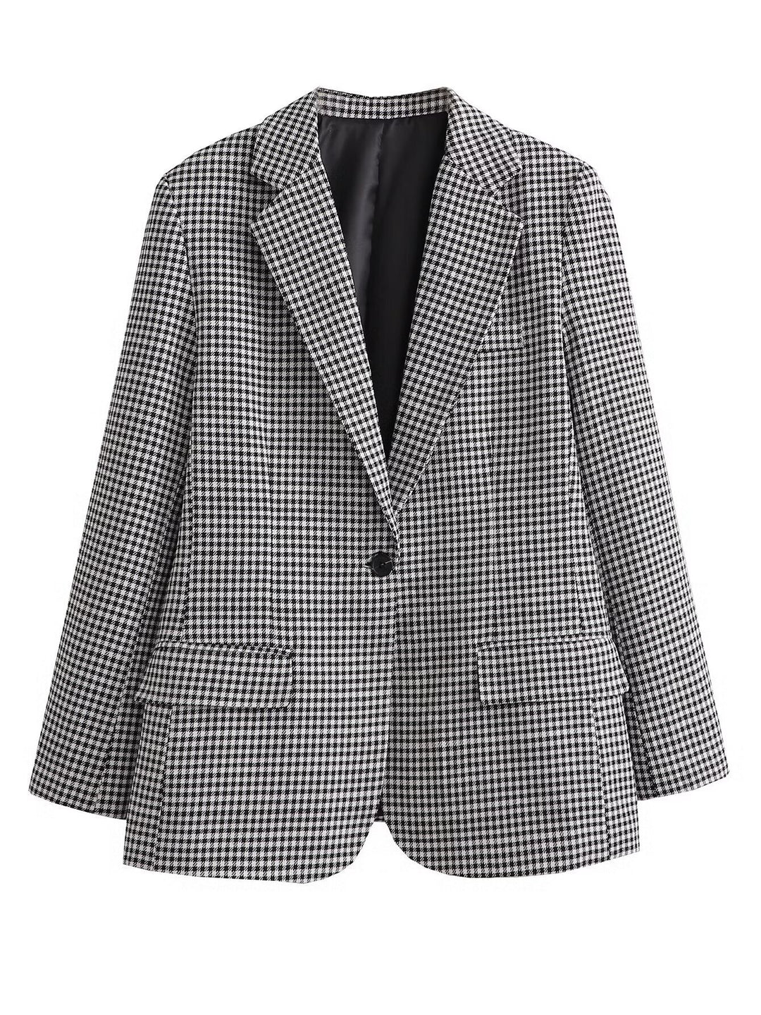 Damen nan taillierter Blazer mit Reverskragen, verdecktem Knopfverschluss und Pattentaschen Drune