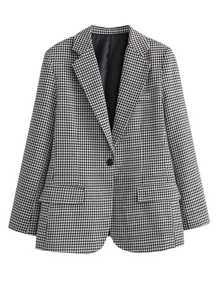 Damen nan taillierter Blazer mit Reverskragen, verdecktem Knopfverschluss und Pattentaschen Drune