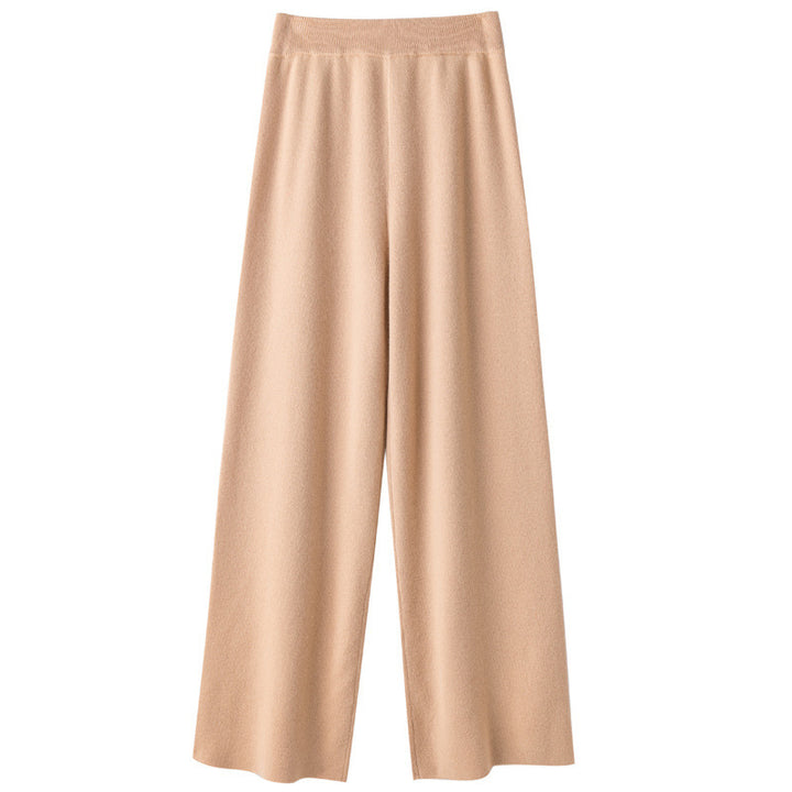 Damen Weite Strickhose mit hohem Bund und kaschmirähnlicher Weichheit Drune