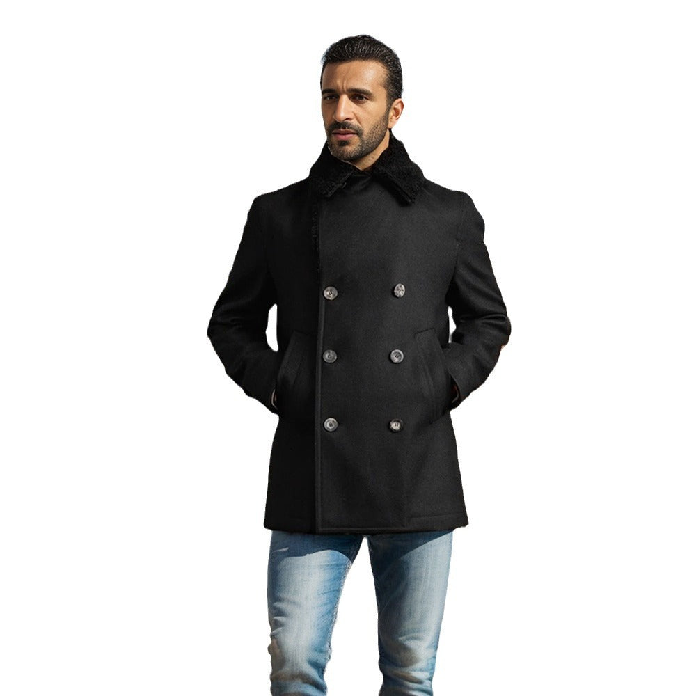 Herren modische Dufflejacke mit weichem Kragen und praktischen Taschen Drune