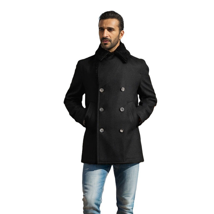 Herren modische Dufflejacke mit weichem Kragen und praktischen Taschen Drune