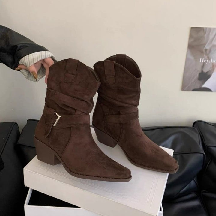 Damen Elegante und bequeme Western-Stiefel Drune