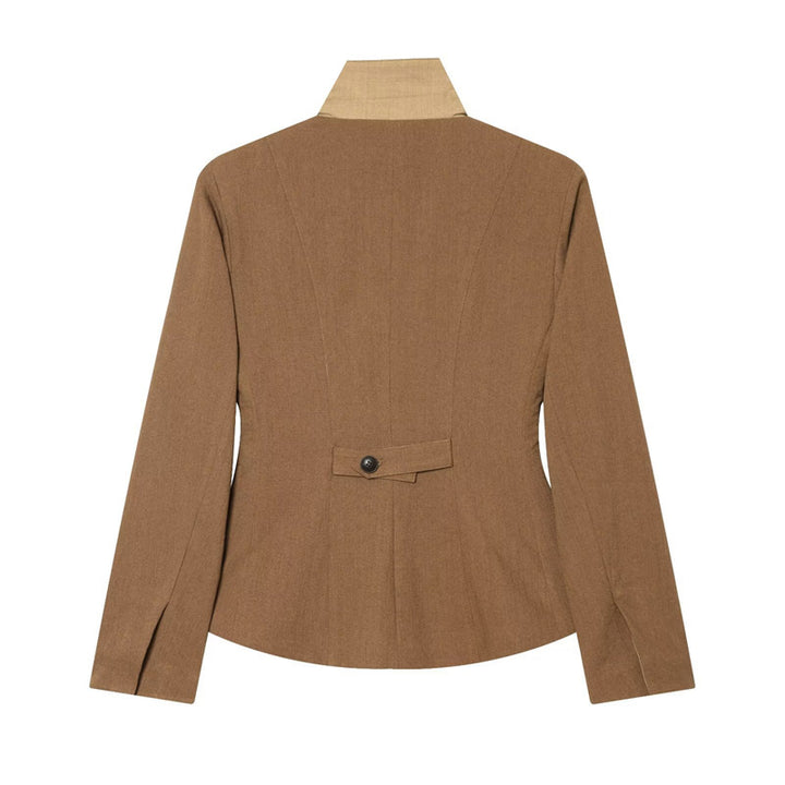 Damen Taillierte Woll-Reitjacke mit Stehkragen und Pattentaschen Drune