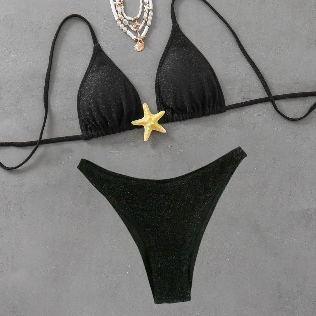 Damen Triangel-Bikini mit modischem Glitzer-Effekt Drune