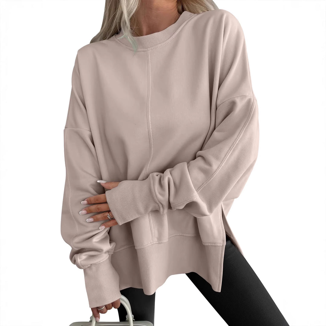 Damen Oversize-Sweatshirt mit Mittelnähte, Rundhals und überschnittener Schulter Drune