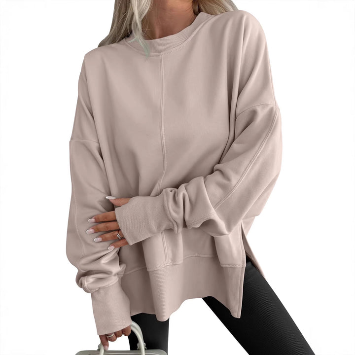 Damen Oversize-Sweatshirt mit Mittelnähte, Rundhals und überschnittener Schulter Drune