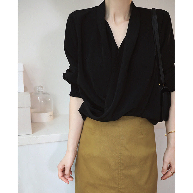 Damen Elegante Wickelbluse Drune